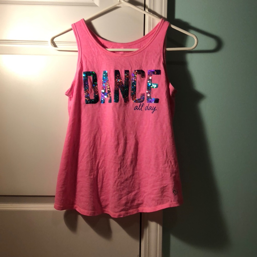 Dance all day pink tank top